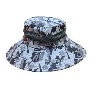 Imagem de Chapéu Camuflado Australiano Canavieiro Respirável Protetor Solar Pesca Trilha Camping Verde