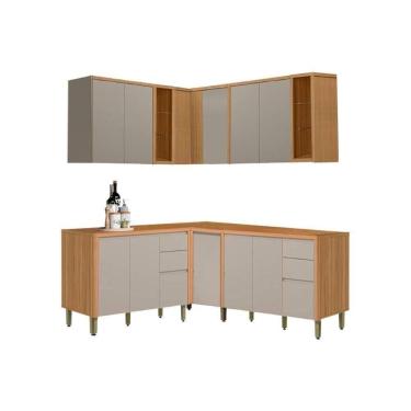 Imagem de Kit Cozinha Modulada 6 Peças Allure (3aéreos+3balcões) Cp27 Jequitiba-gris Fosco - Linea