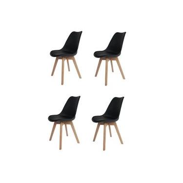 Imagem de Conjunto Com 4 Cadeiras Saarinen Wood Preta
