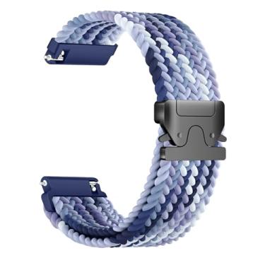 Imagem de Oanux Pulseira esportiva de nylon trançado elástico de 22 mm compatível com Garmin Vivoactive 4/Venu 3/Venu 2, fivela de paraquedas elástica macia para Forerunner 265/255/255 Music masculino e