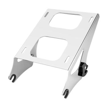 Imagem de Mqetly Suporte de montagem de bagagem para turismo, suporte traseiro, preto, moderno, economizador de espaço, extra para mala de viagem, para bicicleta de, Cromo