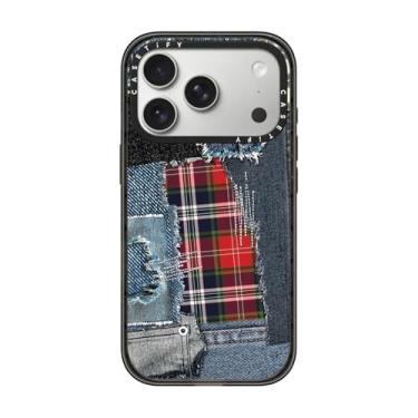Imagem de CASETiFY Capa Impact para iPhone 17 Pro [fina/compatível com Magsafe/2,5 m. Proteção contra quedas de grau militar 4X] - Capa xadrez para desordem - preta transparente