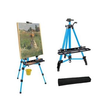 Imagem de sanheshun Cavalete De Arte Portátil Extensível Em Liga Alumínio Com Manivela Ajustável Para 61,8'', Suporte Prancheta, Bússola, Nível E Bolsa Armazenamento - Artistas, Pintores, Esboços Pintura Ao A