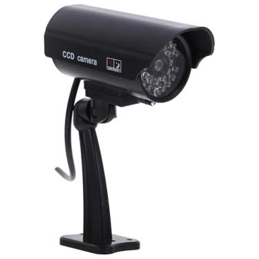 Imagem de DIYEAH Câmera falsa de alta simulação CCTV externa à prova d'água para segurança doméstica sem bateria (preto)