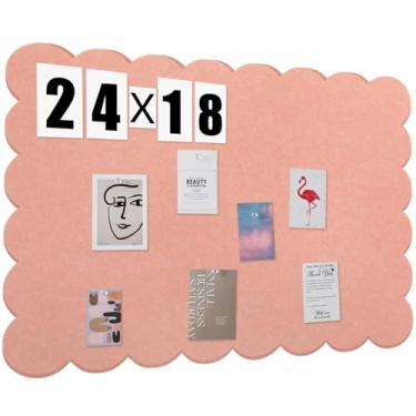 Imagem de Mooliwe Quadro de avisos de feltro recortado, 61 x 45 cm, dobrável, rosa claro, quadro de cortiça alternativo para parede, 6 cm x 4 cm, visão de imagem autoadesiva, decorativa