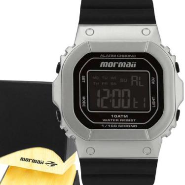 Imagem de Relógio Mormaii Masculino Prata Digital Esportivo Original
