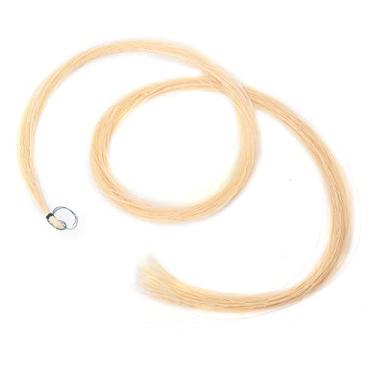 Imagem de LiebeWH Substituição de Cabelo de de Violino Branco, Cabelo de Rabo de Cavalo Mongol Cru, Ideal para Violino e Viola, Excelente Aderência e Espessura Consistente