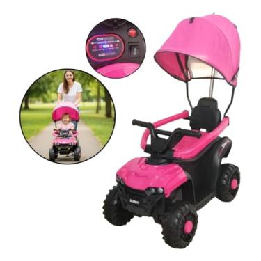 Imagem de Mini Quadriciclo Elétrico Infantil 6v C/Cobertura Rosa - BW393RS