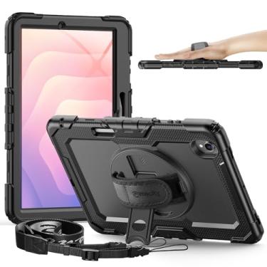 Imagem de timecity Capa para Samsung Galaxy Tab S11 11 polegadas modelo 2025 (SM-X730/X736B) com protetor de tela, suporte para caneta, suporte giratório 360, alça de mão, alça de ombro