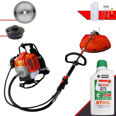 Imagem de Roçadeira Costal Terra GRC430 À Gasolina 2 Tempos 43cc 1,7HP de Potência Multifuncional Com Cabeçote de Nylon + Lâmina 40 Dentes de Vídea + Óleo Stihl