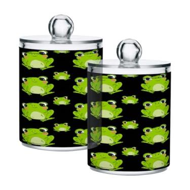 Imagem de Qilmy Qtip Suporte de boticário de 400 ml, frasco de plástico transparente com tampa, dispensador de recipiente de banheiro para bola de algodão, cotonete, fio dental, pacote com 2