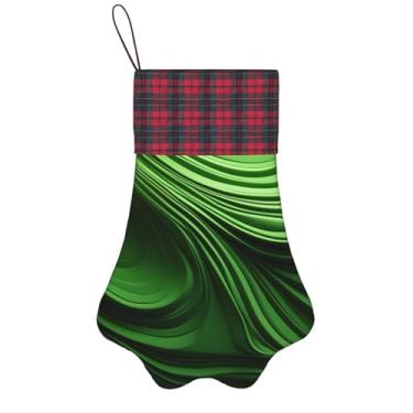 Imagem de SKKNT Estampa de textura curva verde meias de Natal animais de estimação decoração de natal cães gatos árvore decoração doce presente conveniente