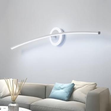 Imagem de Luminária de parede LED para interiores, 35W, 100cm, branca, design moderno, luz branca com temperatura de cor de 6000K, ideal para espelho de maquiagem, banheiro, quarto, sala de estar e es
