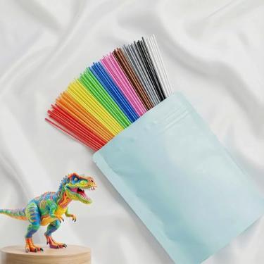 Imagem de Recargas de caneta de impressão 3D PCL de 10 cores para sensorial e fidget - filamento de baixa temperatura para caneta 3D de 2,5 mm, pacotes de refil sem entupimento (15 cm x 11 peças por cor, total