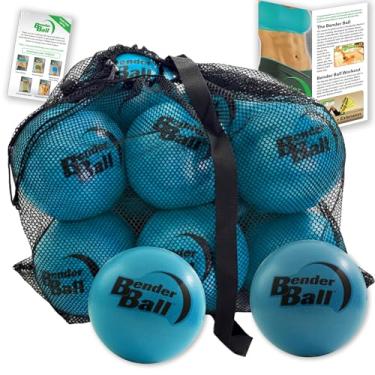 Imagem de Pacote de estúdio oficial (conjunto de 12, azul), bola de pilates macia original de 22 cm, bola de exercícios pequena para barra, ioga, estabilidade, abdômen, fisioterapia + bolsa de malha, instruções