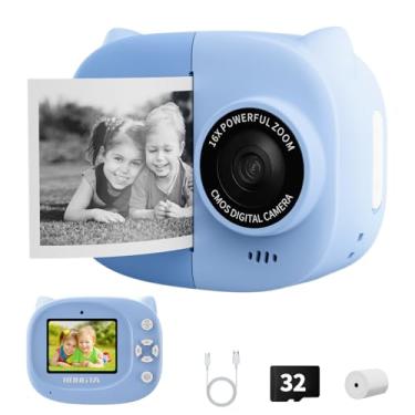 Imagem de Rongta Impressão instantânea de câmera infantil, câmeras instantâneas infantis 1080p que imprimem fotos, presentes de aniversário de Natal para meninos de 3 a 12 anos, brinquedo portátil para meninos