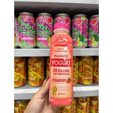 Imagem de Bebida Coreana Farm's Yogurt 500ml | Sabor Tradicional e Morango | Cremoso e Refrescante | Importado da Coreia (Morango)