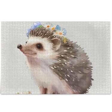 Imagem de Quebra-cabeça fofo personalizado ouriço fofo 500 peças para adultos jogo de quebra-cabeça presentes tecnológicos paisagem desenhos animados arte animal, 52 cm x 37,8 cm