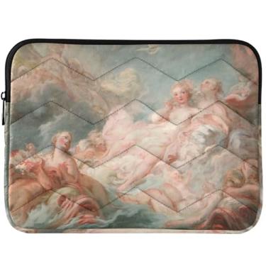 Imagem de Capa acolchoada para laptop com pintura rococó Jean Baptiste Van Loo personalizada para MacBook Pro 14 polegadas, acessórios de computador, capa universal de 33 a 35 cm