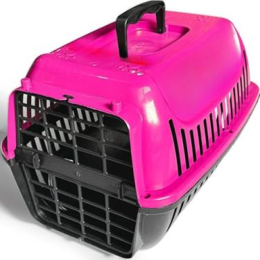 Imagem de Caixa de Transporte Gato 1 OU 2 Caixa de Transporte Cachorro Casinha de Gato para Viagens Terrestres(ROSA,Nº1)