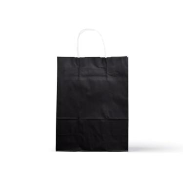 Imagem de Sacola de Papel Kraft Colorido P 18x22x9cm 100und(Preta)