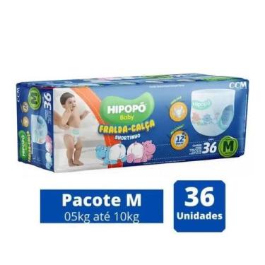 Imagem de Fralda Calça Hipopó Baby 1 Pacote Tamanho M - 36 Unidades