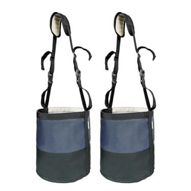 Imagem de Kaulhp Bolsa de alimentação para cavalos, bolsa de alimentação de focinheira resistente com alça ajustável, almofada de pescoço confortável, almofada de nariz e bolsa de alimentação dupla à prova