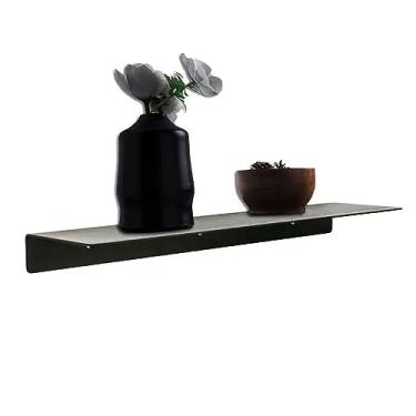 Imagem de Prateleiras flutuantes de metal para parede, prateleira flutuante, prateleira de banheiro montada na parede, prateleiras de exibição para prateleiras decorativas de parede para quarto, sala de estar