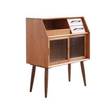 Imagem de Armário de buffet, madeira maciça, simples, lateral, cozinha, bar, buffet, restaurante, armazenamento, buffet, aparador, (A)