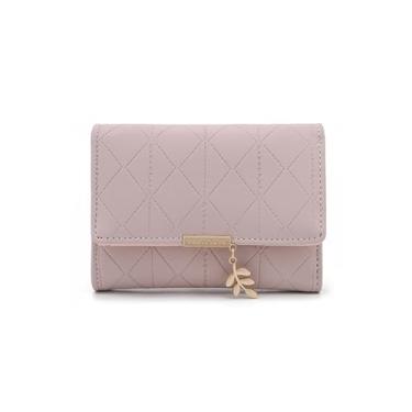 Imagem de Carteira clutch feminina de cor sólida, xadrez, pequena, multifuncional, mini chaveiro, bolsa de armazenamento, presente para uso diário, rosa, Estilo retrô