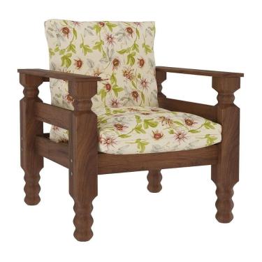 Imagem de Poltrona Madeira Maciça Liz Multimóveis Vcr7003 - Floral Maracujá Floral Maracujá
