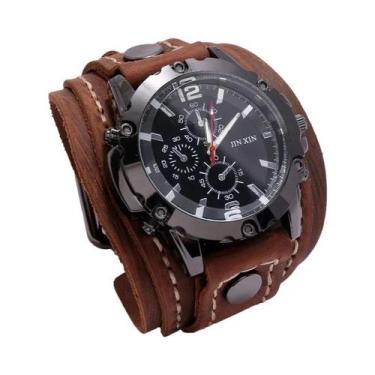 Imagem de Relógio De Quartzo Estilo Punk Masculino Luxuoso Com Pulseira De Couro