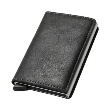 Imagem de Carteira Vintage De Couro Marrom RFID Para Homens, Mini Bolsa, Porta C