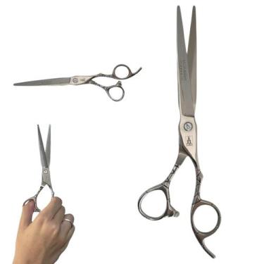 Imagem de Tesoura Para Cortar Cabelo Mofashi Fio Laser 7.0 Polegadas, Prata