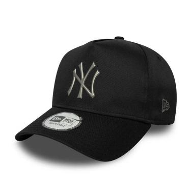 Imagem de Boné New Era 9FORTY A-Frame New York Yankees Metallic Preto-Unissex