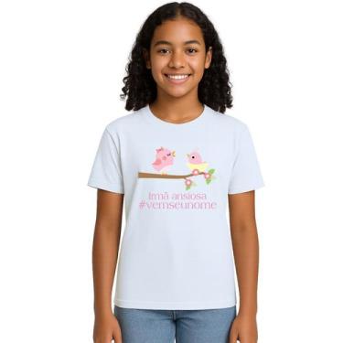 Imagem de Camiseta Pássaros Irmã Ansiosa Estampa Personalizada - Use P4, Branco,