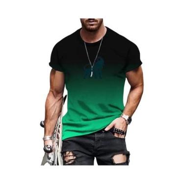 Imagem de Camiseta Masculina plus Size Com Estampa 3D Gradiente, Moda De Verão, 