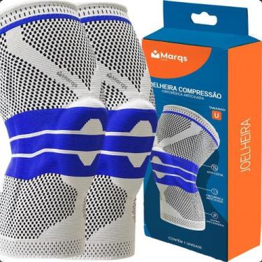 Imagem de Kit 2 Joelheiras Articulada Compressão Ortopédica Exercício Funcional 