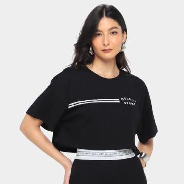 Imagem de Camiseta Colcci Sport Cropped Feminina, Preto, G