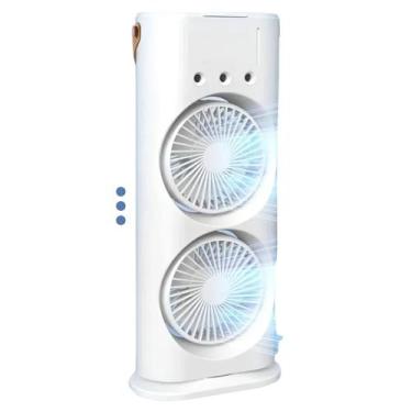 Imagem de Mini Ventilador Usb Portátil Duplo Potente Turbo Compacto Recarregável