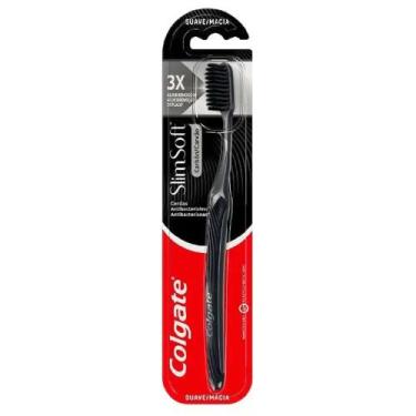 Imagem de Escova Dental Colgate Slim Soft Black Carvão Cerdas Macias