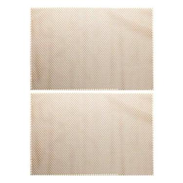 Imagem de Jogo 2 Lugar Americano Retangular Mesa Pvc Antiderrapante Bege 45x30cm