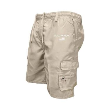 Imagem de Bermudas Cargo Masculinas plus Size Casuais Para Corrida Com Bolsos Gr