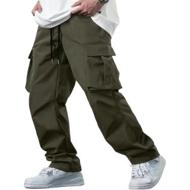 Imagem de Calças Masculinas Retas Soltas - Estilo Casual para Trabalho (Europeu 