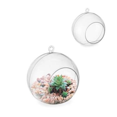 Imagem de Vaso Bola Acrílico Terrário Para Planta Arranjo de Pendurar Suspenso G