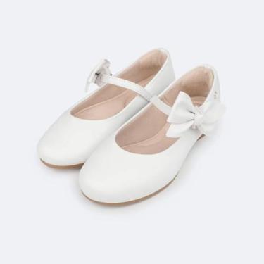 Imagem de Sapato Infantil Pampili Angel com Laço Removível -, Branco, 27