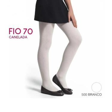 Imagem de Meia Calça Infantil Canellada Selene Fio 70, Preto, P
