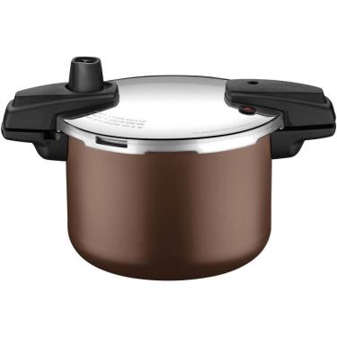 Imagem de Panela de Pressão Arizona Induction Alumínio Antiaderente 4,5L Marrom para Fogão de Indução Tramontina