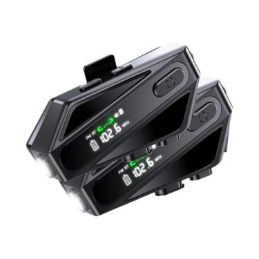 Imagem de Intercomunicador Bluetooth Para Capacete De Moto Com Alcance De 500M, 