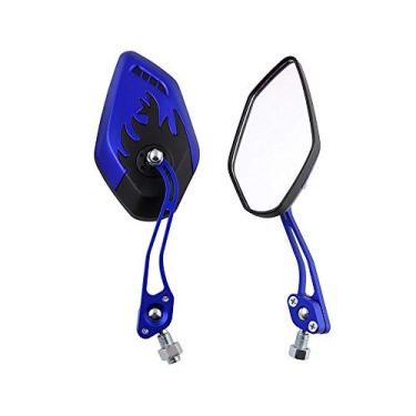 Imagem de ESUPPORT Azul Motocicleta Motocicleta 8 mm 10 mm Espelho Lateral Retrovisor ATV Scooter Bicicleta Chama Fogo